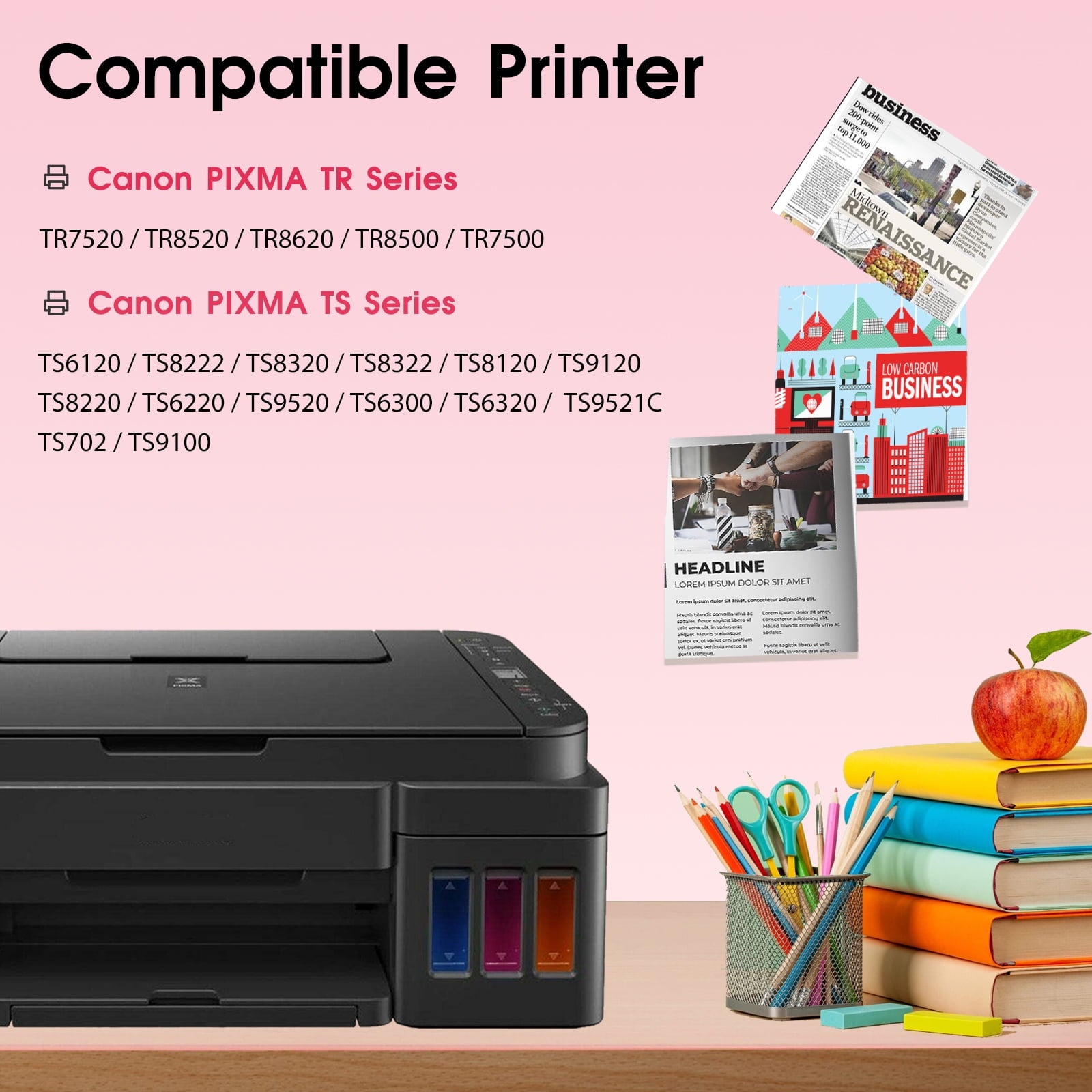 280XXL 281XXL Ink Cartridge for Canon ink 280 and 281 for PG280 and CL281 for Canon Printer Ink for Canon PIXMA TR7520 TR8520 TR8620 TR8500 TS8222 TS8320 TS8322 TS8120 TS9120 Printer(5-Pack)