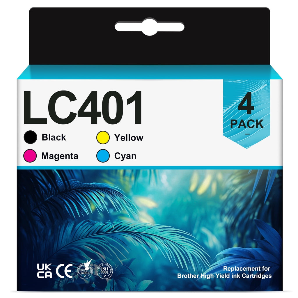 LC401 Ink Cartridge for Brother LC401 Ink Cartridge for Brother Printer for MFC-J1010DW MFC-J1012DW MFC-J1170DW Printer(Black Cyan Magenta Yellow)